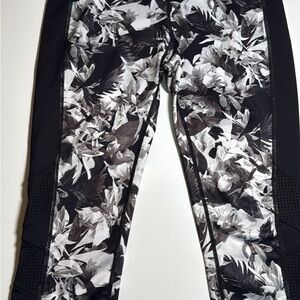 Ideology Black and White Floral Print Leggings